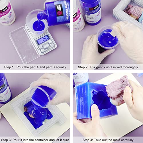LET'S RESIN Bundle Set of 30A Silicone Molds Making Kit 20.8oz and 30A Silicone Molds Making Kit 10Lbs