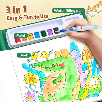 JoyCat Paint with Water Coloring Books, Art & Craft Activity, No Mess Art for Kids Ages 4-8, Craft Kits & Supplies, DIY Creative Activity, Gifts for Girls & Boys (Animals) - style: Animals