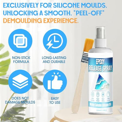 Mold Demolding Spray, Fast-Drying Formula, 100ml, Silicone Mold Rêlease Spray, Sculpture Release Agents, Non-Stick Lubricant, for Concrete, Plaster Casting, Home Workshop & Craft Studio
