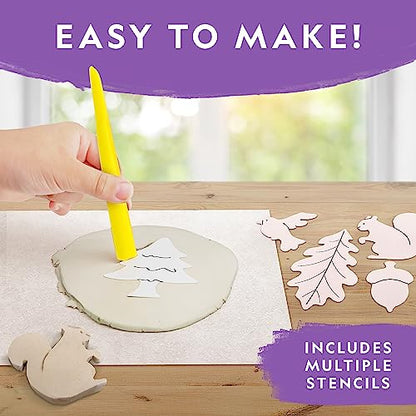 National Geographic Kids Ornament Air Dry Modelling Clay - Self Hardening Clay with Stencils and Tools | STEM Activity Gifts for 8+ Year Old Boys and Girls - color: Ng Air-dry Clay Ornaments
