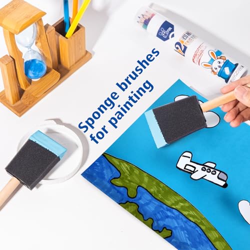 Foam Paint Brushes, 2 Inch, 48 Pack, Sponge Bruhses for Painting, Craft Paint Sponges Set, Foam Brushes Bulk, Sponge Paint Brushes for DIY, Staining, Black - size: 2 inch, 48 pack