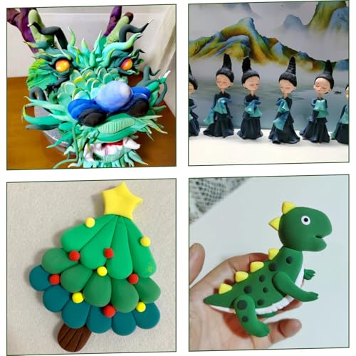 Lightweight Clay - Air Dry Clay, Ultra Light & Soft, Safe & Non-Toxic, Moldable & Flexible, DIY Modeling Clay for Anime Figures, Sculpting, Molding, Creative Art Crafts - color: Green