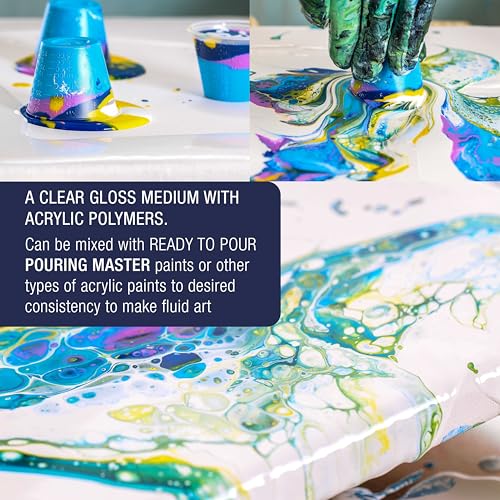 U.S. Art Supply Professional Gloss Pouring Medium 16oz (Pint) - Improves Paint Flow & Cell Effects Creator, Viscosity Adjuster for Art Acrylic Painting - size: 16 Fl Oz (Pack of 1)