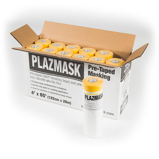 Pre-Taped Masking Film (4-Feet X 65-Feet, 12-Pack) - size: 4-Feet X 65-Feet, style: 12-Pack