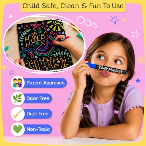 Extra Fine Tip Liquid Chalk Markers for Blackboard (30 Pack 1mm) Pastel + Neon Chalk Pens - Erasable Dry Erase Marker for Chalkboard, Blackboards, Window, Bistro, Car - Fine Tip Chalkboard Markers - style: Extra Fine Tip - 1mm
