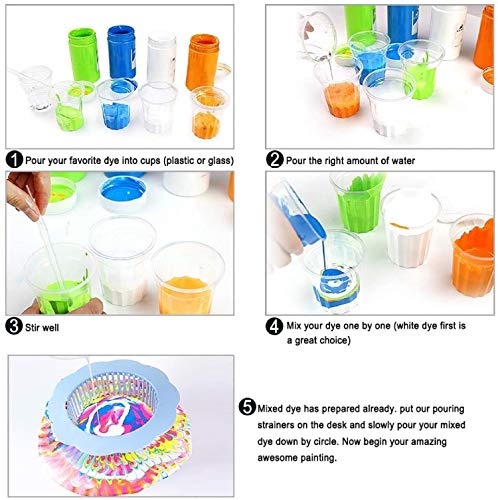 Acrylic Pouring Strainers,12 Pcs Acrylic Paint Pouring Strainers Plastic Flower Strainers Silicone Pouring Drain Basket for DIY Pouring Acrylic Paint and Creating Unique Patterns Art Supplies
