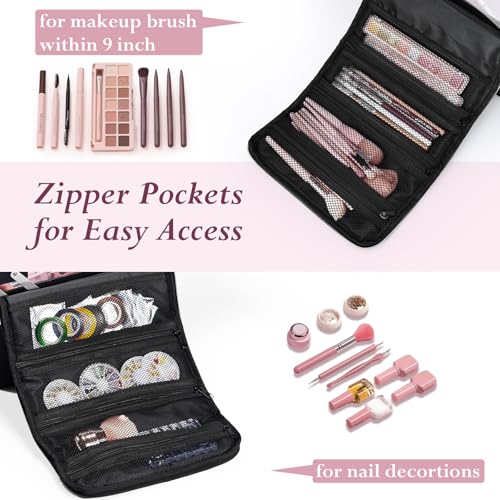 Yueieoun Large Travel Makeup Train Case, Big Makeup Bag Organizer Makeup Box,4 Tier Professional Cosmetic Storage Cases for Nail Tech Tattoo Storage Bag for Equipment and Supplies with luggage Sleeve - size: Large