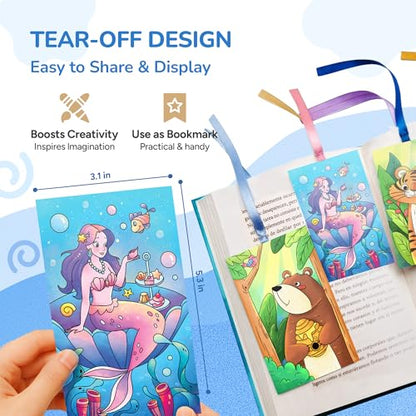 JoyCat 2 Pack Pocket Paint with Water Coloring Books for Kids, Art & Craft Activity Toy Set, Creative Travel & Home Painting Kit, Gifts for Girls & Boys Ages 3-8 (Ocean Princess & Animals) - style: 2 Pack - Ocean Princess & Animals