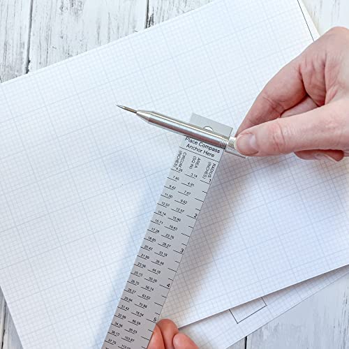 Alumicolor Aluminum Compass 12 inch Ruler Kit Tools for Geometry, Engineering, Drawing and Architecture