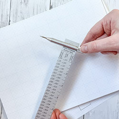 Alumicolor Aluminum Compass 12 inch Ruler Kit Tools for Geometry, Engineering, Drawing and Architecture