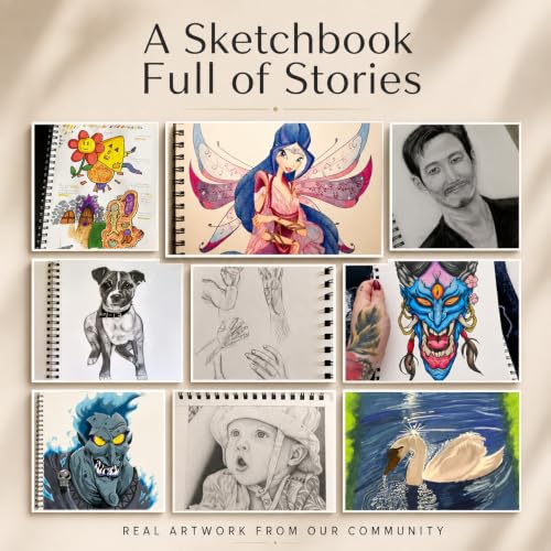 Artist’s Sketchbook Hardcover – 200GSM Very Thick Paper – Large, Spiral Sketch Book for Drawing and Mixed Media – Sketch Pad, Art Book - 11.4 x16.5, 40 Sheets / 80 Pages - size: 11.4 x 16.5 inches