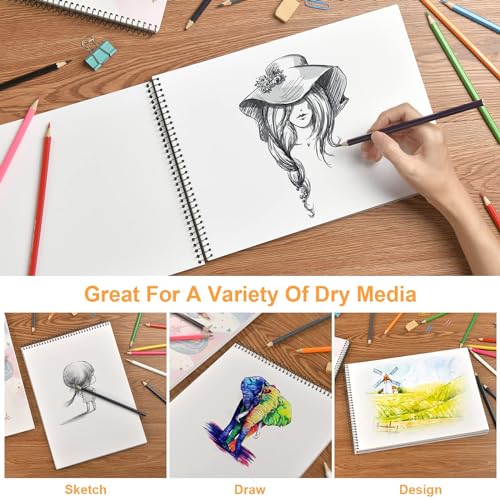 Sketchbook for Kids, Unicron Sketch Book for Girls and Artist Kids to Drawing and Sketching or Doodling, 8.5"x11", Spiral Bound Art Paper, Acid Free (110gsm)