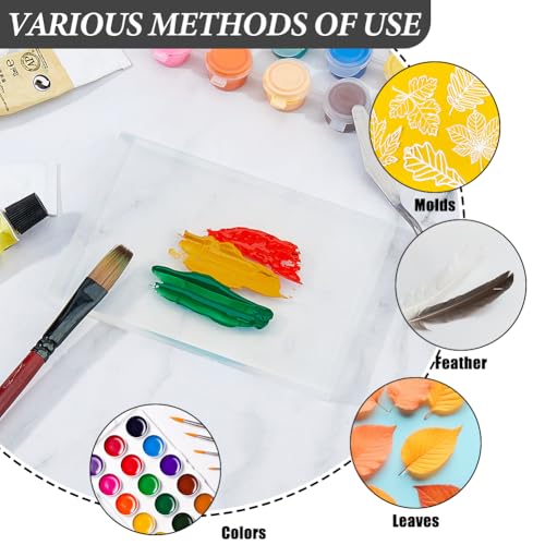 SUPERFINDINGS 4.72x3.14inch Gel Printing Plate Monoprinting Print Plate Clear Transparent Reusable Plate Printmaking Supplies for Printmaking Ink Paint Art Supplies - size: 4.72"x3.15"