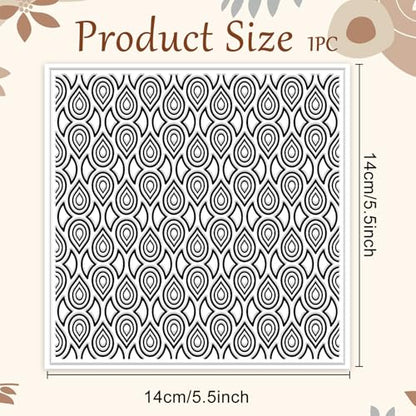 CHGCRAFT Teardrop Polymer Clay Texture Sheets Repeating Seamless Pattern Silicone Texture Stamp Line Art Modeling Pattern Pad for Jewelry and Clay Earrings Tools, 5.5x5.5 inch - style: Teardrop