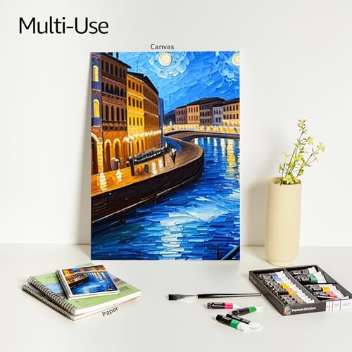 Elan Professional Oil Paint Set, 24 Vibrant Colors Mini Tubes 0.4fl oz, Oil Paints for Canvas Painting, Art Paints for Adults & Artists - color: Oil, style: 24x0.4 Oz