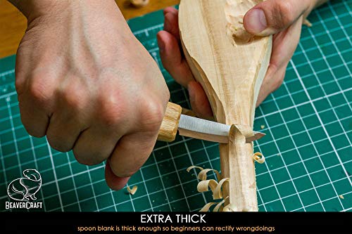 BeaverCraft Spoon Carving Blank BB1 Unfinished Wood for Whittling Tools, Spoon Carving Kit - Wood Carving Blocks Basswood for Crafts