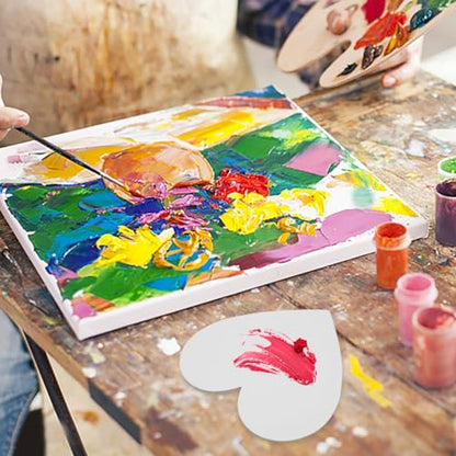 Gadpiparty 5pcs Heart Shaped Canvas Cotton Painting Board Blank Canvas Frame Cotton Panel Boards Art Paintings Board Oil Paint Canvas Sketchpad for Craft (White)