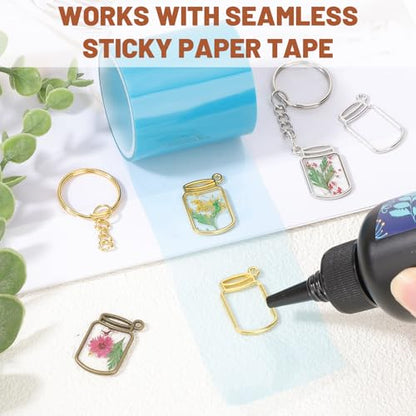 Gartful Open Bezels for Resin Jewelry Making, Hollow Frame Pendants with Jump Rings, Craft Bezels for Necklace, Earrings - style: Bottle - 30PCS