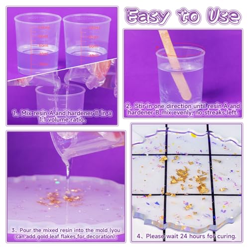 SigWong Epoxy Resin 1 Gallon - Crystal Clear Epoxy Resin Kit, Not Yellowing No Bubble Easy Mix 1:1 Ratio Self Leveling, 2 Part Casting Resin for Art, Craft, Jewelry Making, River Tables - size: 1 Gallon-X