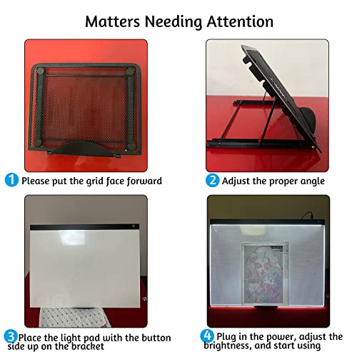 LIRUNQIU A2 Diamond Painting LED Light Pad Kit | Includes storage case, pens, stand, pad board. Ideal for adults, full drill diamond art. Complete 5D tool set. - size: A2 Led Pad