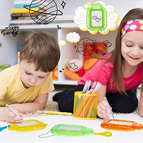 Outus 24 Pcs Mini Magnetic Drawing Boards Goodie Bags Stuffers for Kids Backpack Keychain Clip Drawing Board Erasable Sketch and Painting Pad for Classroom Rewards Party Favors (Pineapple) - style: Pineapple