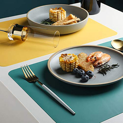 Silicone Placemats, Food-Grade Non-Slip Waterproof, Dining, Stain Resistant, Countertop Protector, Kitchen Counter Mat, Heat Resistant, Baking mat Dishwasher Safe (15.7x11.8Inch-4pack, Translucent) - color: Translucent, size: 15.7x11.8Inch-4pack
