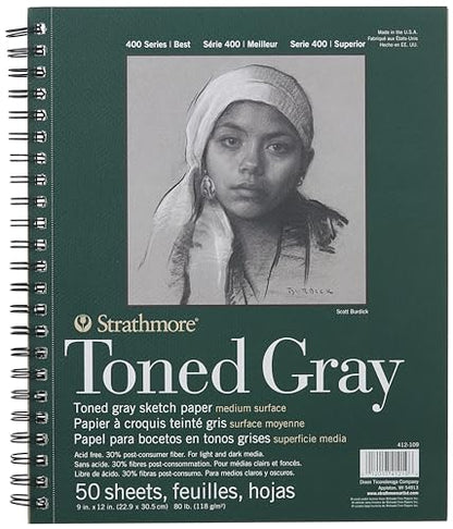 Strathmore Toned Gray Sketch Pad 9X12 - size: 9x12