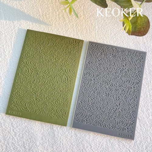 KEOKER Boho Texture Sheets for Polymer Clay, Earring Molds, Works with Boho Cutter, Same Effect as Texture Roller (3) - color: Boho3