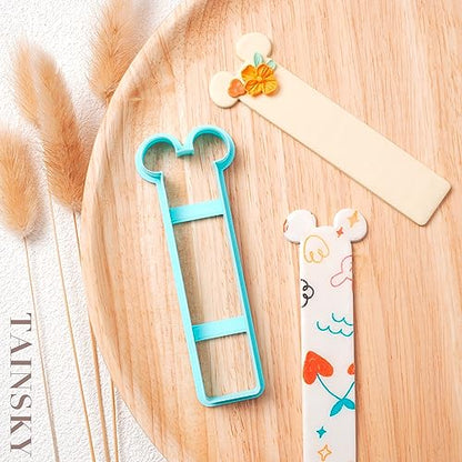 TAINSKY Bookmarks Polymer Clay Cutters, Bookmark Creator for Polymer Clay Jewelry, 5 Pcs Reading Clay Cutters for Making Earrings Jewerly