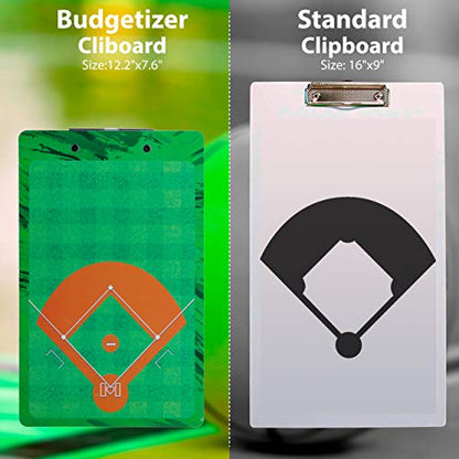 Dry Erase Coaches Clipboard - Includes Whistle and Dry Erase Markers - Double Sided Coach Whiteboard - style: Baseball