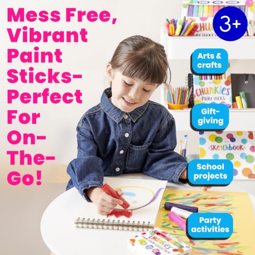 Ooly Chunkies 24 Paint Sticks For Kids, Tempera Paint Sticks Variety Set, Includes Classic, Pastel & Metallic No Mess Quick Drying Colors - color: Classic, Pastel & Metallic Set