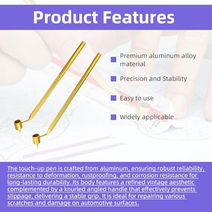 103 Pcs Detailing Fine Line Painting Pens with Touch up Paint Brushes, 0.3mm 0.5mm and 0.7mm Gold Fluid Writer Paint Applicator Pen for Cars Auto Repair Rock Chip Automotive Scratch