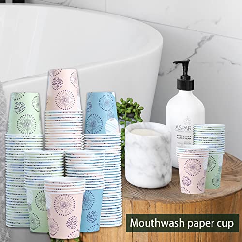 Clawsoff [300 Pack 3 oz Paper Cups, Disposable Bathroom Cups, Small Mouthwash Cups, Mini Paper Cups 3 Ounce for Bathroom - color: Green, size: 3 oz