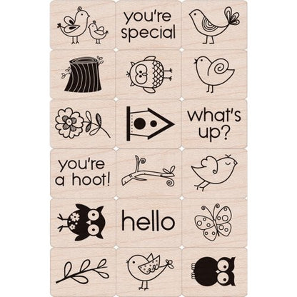 Hero Arts LP134 Ink 'n' Stamp Wood Sets, Birds and Branches - color: Birds and Branches