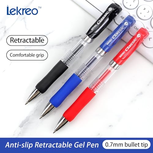 Classic Retractable Gel Roller Pens, 0.7mm Fine Point, Blue Ink (Blue Ink - 12 Packs) - color: Blue Ink - 12 Packs