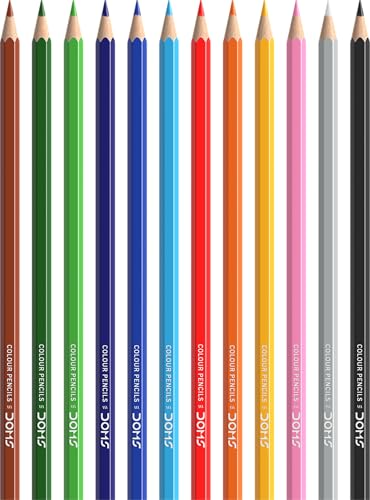 Doms Supersoft Non-Toxic Colour Pencil Set in Flat Tin Box (12 Assorted Shades)