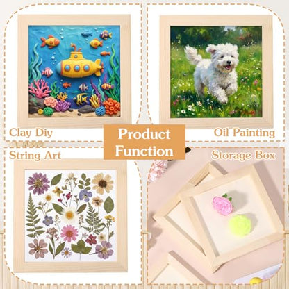 24 Pack Wood Panel Boards, 6 x 6 Inch Unfinished Wooden Panels Canvas Panels for Art Crafts Painting Crafts DIY Oil Painting Pouring Art Projects