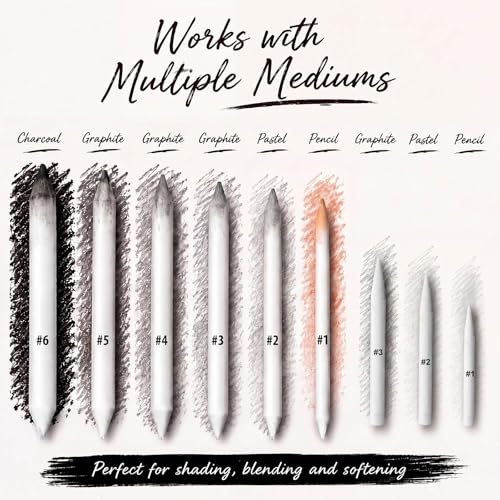 Fulmoon 288 Pcs Blending Stump and Tortillion Set Paper Art Blenders for Drawing Sketch Shading Pencil Oil Pastel Blender Tools Drawing Supplies for Artists Students and Beginners (Assorted) - style: Assorted