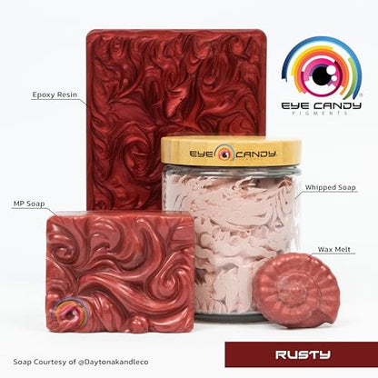 Eye Candy Premium Mica Powder Pigments | Multipurpose DIY Arts and Crafts Additive | Acrylic, Woodworking, Bath Bombs, Resin, Epoxy, Soap, Fishing Lures (Rusty) - color: Rusty