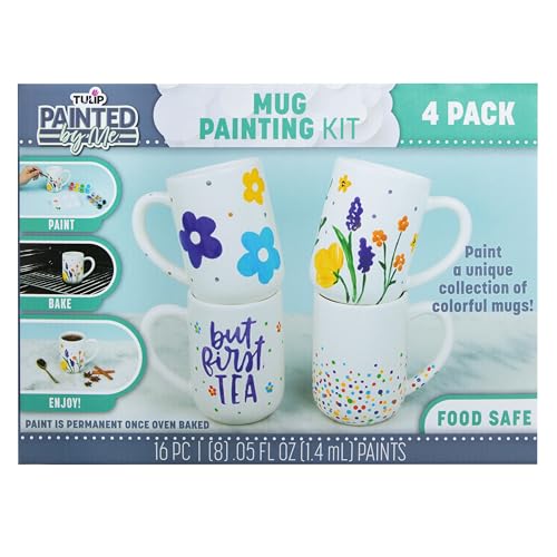 Tulip Painted by Me Ceramic Painting Kit, 4 Mugs - color: Mugs