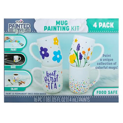 Tulip Painted by Me Ceramic Painting Kit, 4 Mugs - color: Mugs