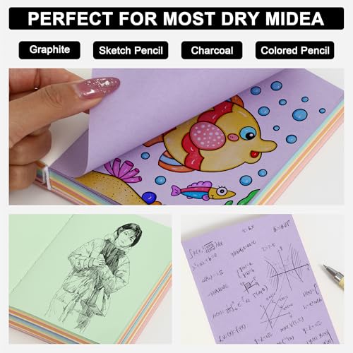 Thick Blank Journal Notebook 400 Pages With Pen Holder 100gsm Thick Color Blank Pages ， A6 Unlined Plain Sketchbook ，No Lines Soft Leather Small Blank Notebook For Women Drawing Book Memo Writing Sketch Diary Hardcover Notebook3.9 × 5.5 (Wish Good Luck -