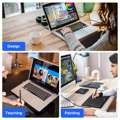 Graphics Drawing Tablet, UGEE M708 10 x 6 inch Large Digital Drawing Pad with 8 Hot Keys 8192 Levels Pen, Graphic Tablets for Computer Graphic Board Creation Sketch for PC/Laptop/Mac OS/Linux/Chrome - style: Wired M708 V3