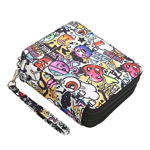 Portable Colored Pencil Case-72 Slots Colored Pencil Case Organizer with Zipper for Watercolor Pens, Pencil Case Organizer for Artist - color: Sea