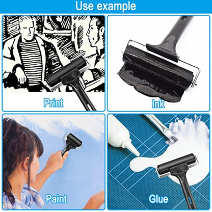 Rubber Roller, Ideal for Anti Skid Tape Construction Tools, Print, Ink and Stamping Tools (2.5-Inch, Black) - size: 2.5-Inch