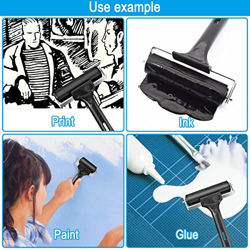 Rubber Roller, Ideal for Anti Skid Tape Construction Tools, Print, Ink and Stamping Tools (8-Inch, Black) - size: 8-Inch