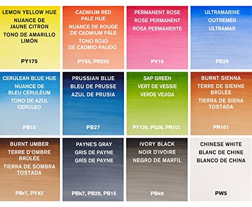 Winsor & Newton Cotman Watercolor Paint Set, 12 Colors, 8ml (0.27-oz) Tubes w/ Brush - style: 12 Tube Travel Set 8ml