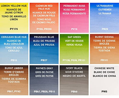 Winsor & Newton Cotman Watercolor Paint Set, 12 Colors, 8ml (0.27-oz) Tubes w/ Brush - style: 12 Tube Travel Set 8ml