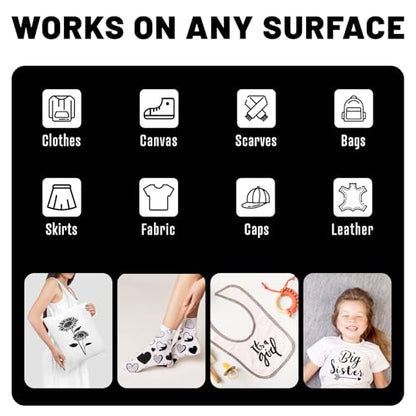 Fabric Markers Permanent for Clothes, 6 Pack Black Dual Tip with Fine and Chisel Tips Paint Pens for Clothing Canvas Tote Bags T-Shirt and Shoes, Non Toxic Ink for Kids and Adults - style: Black