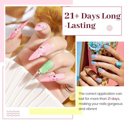 JODSONE 23 PCS Gel Polish Kit Colorful Fashion Classic Nail Gel Set 3 Bottles of Base Coat Matte and Glossy Top Coat - color: B26